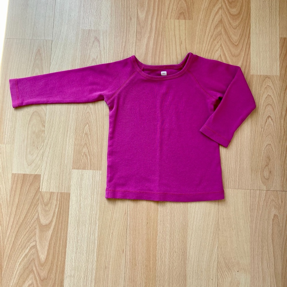 Tea: Deep pink long sleeve tee.  Size 12-18 months